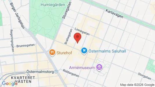 Kontorslokaler att hyra i Östermalm - kort over placeringen