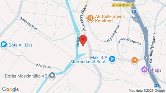 Kontorslokaler att hyra i Borås - kort over placeringen