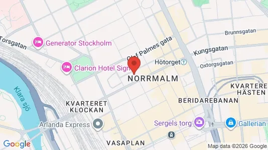 Kontorslokaler att hyra i Stockholm Innerstad - kort over placeringen