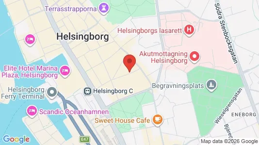 Kontorslokaler att hyra i Helsingborg - kort over placeringen