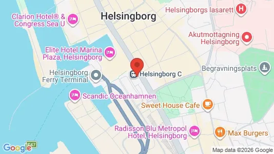 Kontorslokaler att hyra i Helsingborg - kort over placeringen