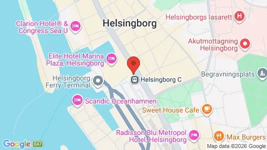 Kontorslokaler att hyra i Helsingborg - kort over placeringen