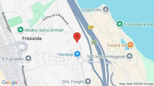 Kontorslokaler att hyra i Solna - kort over placeringen
