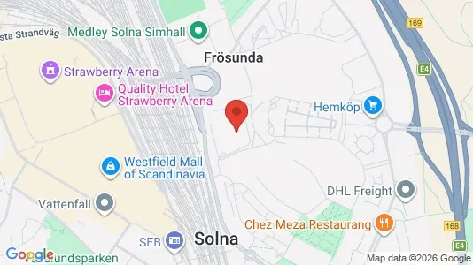 Kontorslokaler att hyra i Solna - kort over placeringen