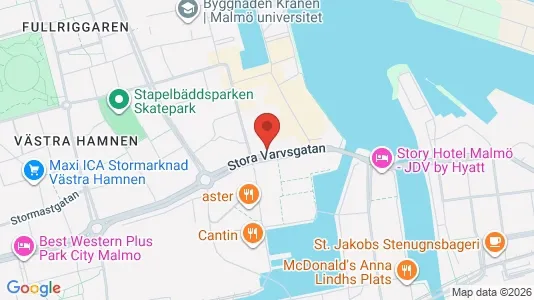 Kontorslokaler att hyra i Malmö Centrum - kort over placeringen