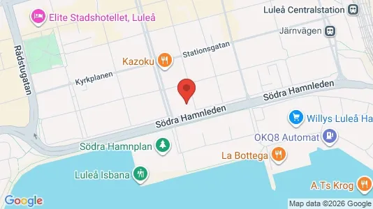 Kontorslokaler att hyra i Luleå - kort over placeringen