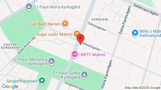 Kontorslokaler att hyra i Malmö Centrum - kort over placeringen
