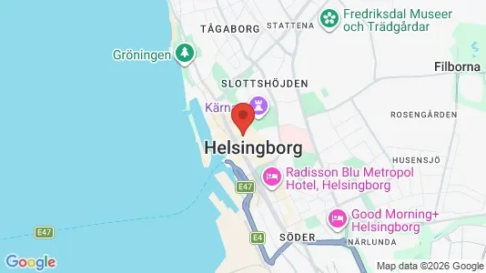 Kontorslokaler att hyra i Helsingborg - kort over placeringen