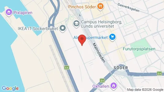 Kontorslokaler att hyra i Helsingborg - kort over placeringen