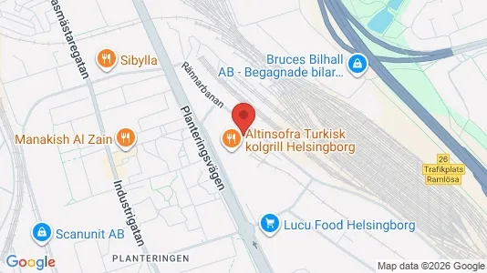 Kontorslokaler att hyra i Helsingborg - kort over placeringen