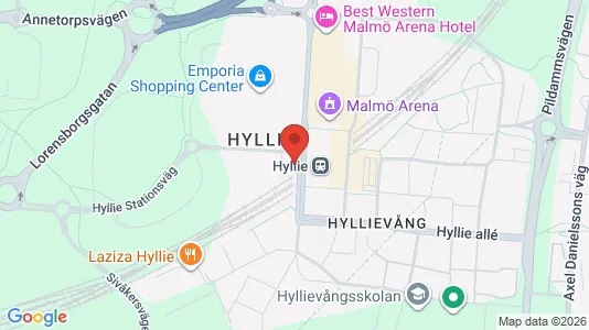 Kontorslokaler att hyra i Hyllie - kort over placeringen