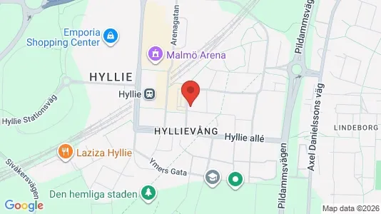 Kontorslokaler att hyra i Hyllie - kort over placeringen