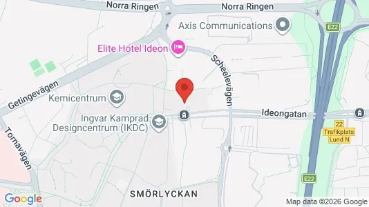 Kontorslokaler att hyra i Lund - kort over placeringen