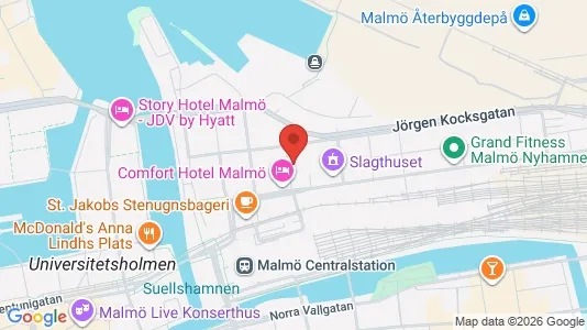 Kontorslokaler att hyra i Malmö Centrum - kort over placeringen