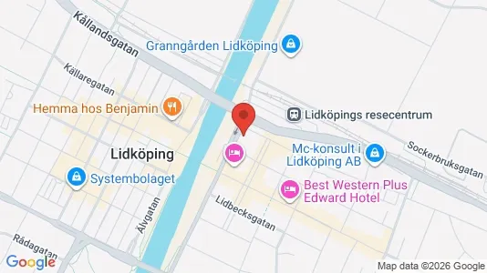 Kontorslokaler att hyra i Lidköping - kort over placeringen