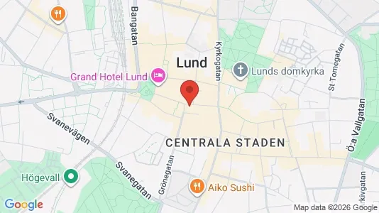 Kontorslokaler att hyra i Lund - kort over placeringen