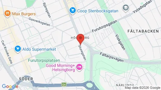 Kontorslokaler att hyra i Helsingborg - kort over placeringen