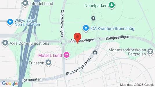 Kontorslokaler att hyra i Lund - kort over placeringen