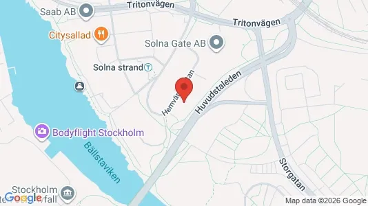 Kontorslokaler att hyra i Solna - kort over placeringen
