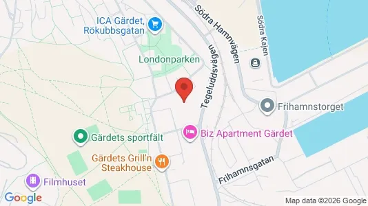 Kontorslokaler att hyra i Gärdet/Djurgården - kort over placeringen