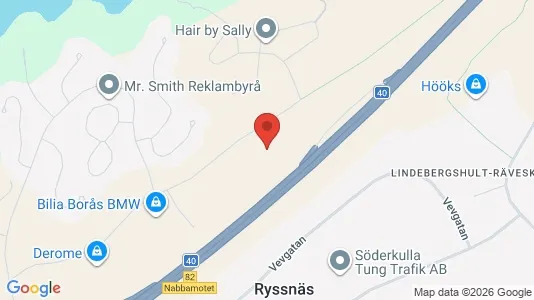 Kontorslokaler att hyra i Borås - kort over placeringen