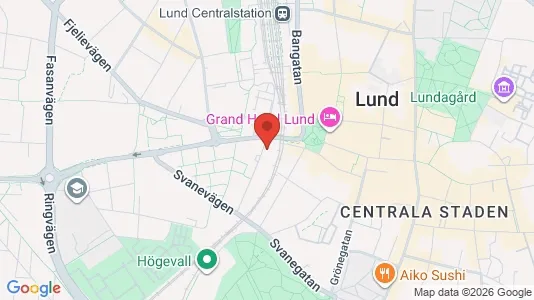 Kontorslokaler att hyra i Lund - kort over placeringen