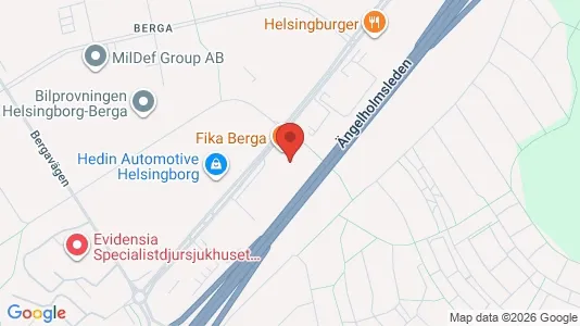 Kontorslokaler att hyra i Helsingborg - kort over placeringen