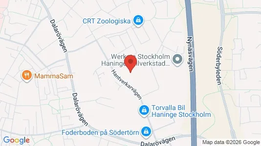 Lagerlokaler att hyra i Haninge - kort over placeringen