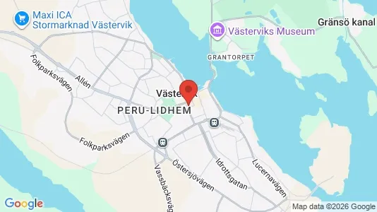 Kontorslokaler att hyra i Västervik - kort over placeringen