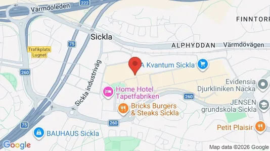 Kontorslokaler att hyra i Nacka - kort over placeringen