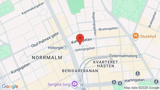 Kontorslokaler att hyra i Stockholm Innerstad - kort over placeringen
