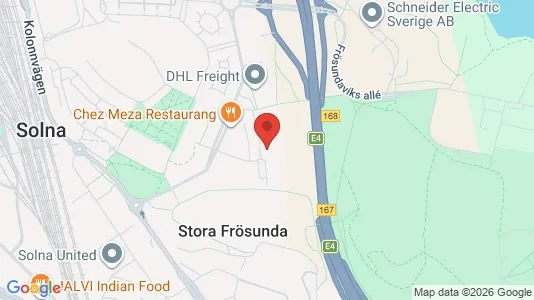 Kontorslokaler att hyra i Solna - kort over placeringen