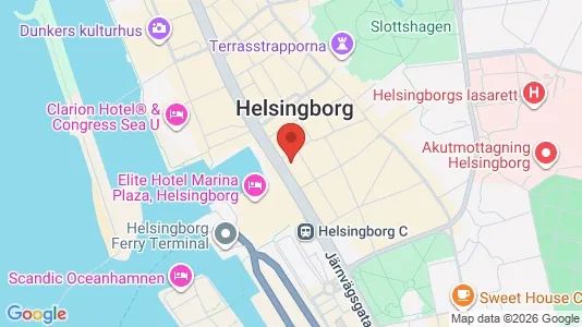 Kontorslokaler att hyra i Helsingborg - kort over placeringen