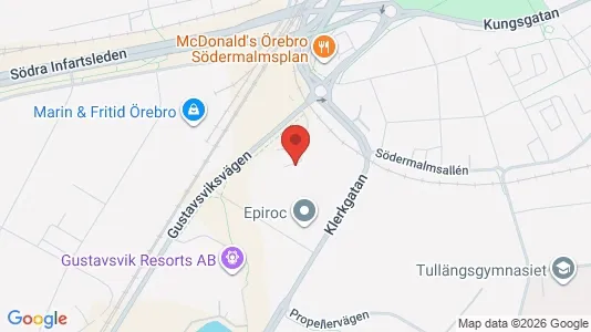 Kontorslokaler att hyra i Örebro - kort over placeringen