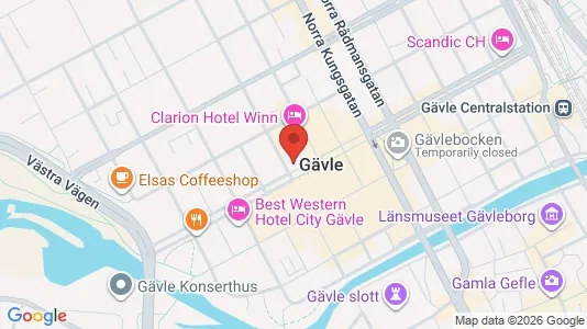 Kontorslokaler att hyra i Gävle - kort over placeringen