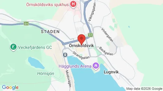 Kontorslokaler att hyra i Örnsköldsvik - kort over placeringen