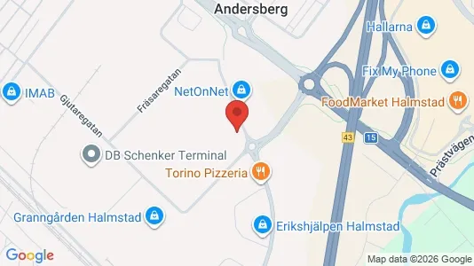 Industrilokaler att hyra i Halmstad - kort over placeringen