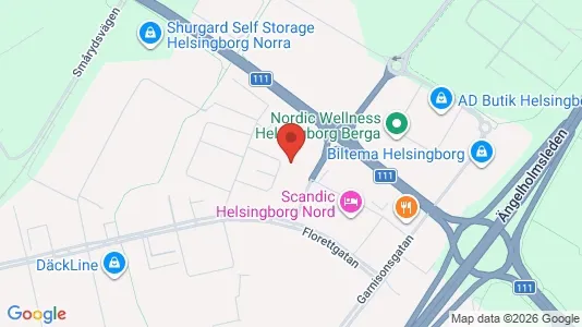 Kontorslokaler att hyra i Helsingborg - kort over placeringen