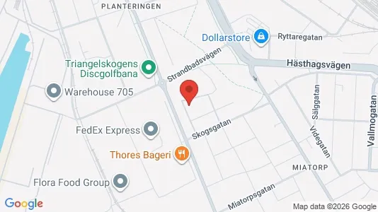 Kontorslokaler att hyra i Helsingborg - kort over placeringen