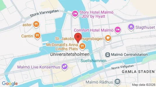 Kontorslokaler att hyra i Malmö Centrum - kort over placeringen