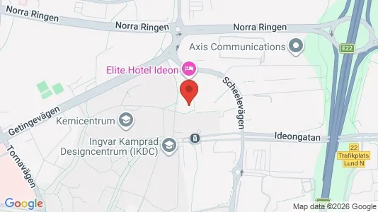 Kontorslokaler att hyra i Lund - kort over placeringen