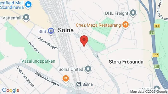 Kontorslokaler att hyra i Solna - kort over placeringen