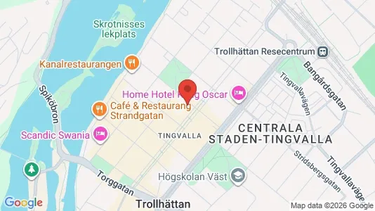 Kontorslokaler att hyra i Trollhättan - kort over placeringen