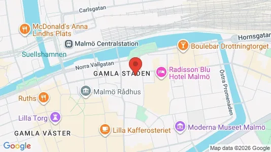 Kontorslokaler att hyra i Malmö Centrum - kort over placeringen