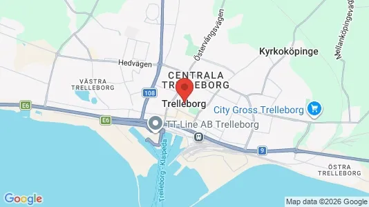 Kontorslokaler att hyra i Trelleborg - kort over placeringen