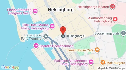 Kontorslokaler att hyra i Helsingborg - kort over placeringen