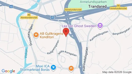 Kontorslokaler att hyra i Borås - kort over placeringen