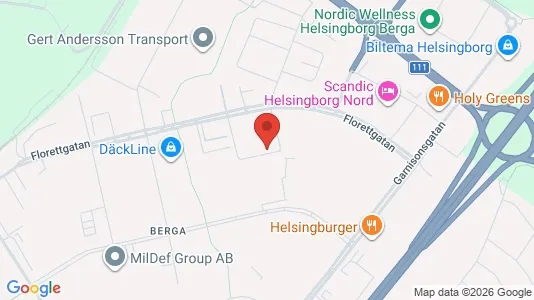 Kontorslokaler att hyra i Helsingborg - kort over placeringen