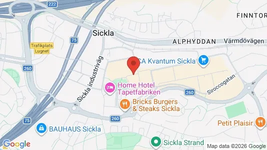 Kontorslokaler att hyra i Nacka - kort over placeringen