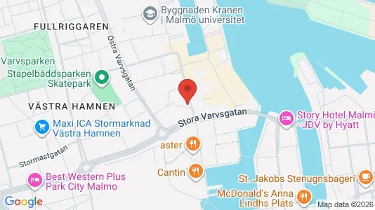 Kontorslokaler att hyra i Malmö Centrum - kort over placeringen